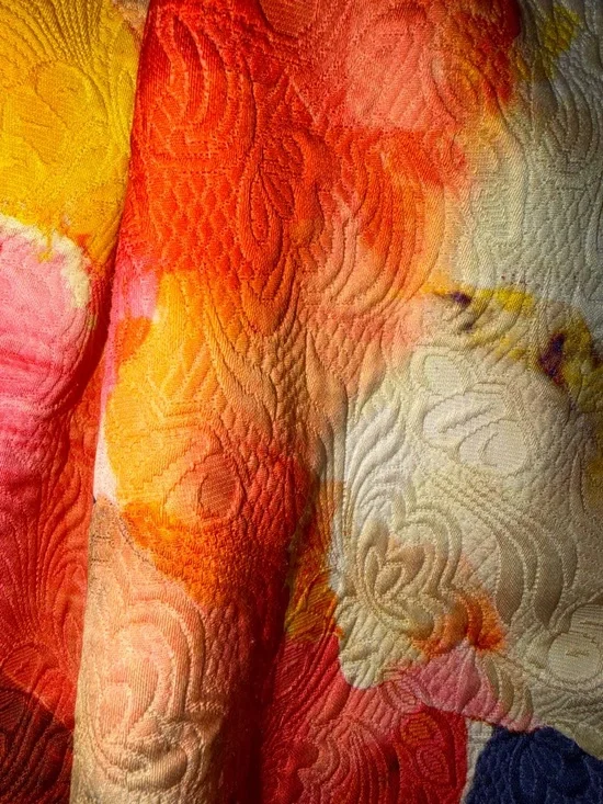 H&M Multicolor Abstract A-Line Skirt in Coral, Yellow & Blue - Picture 7 of 10